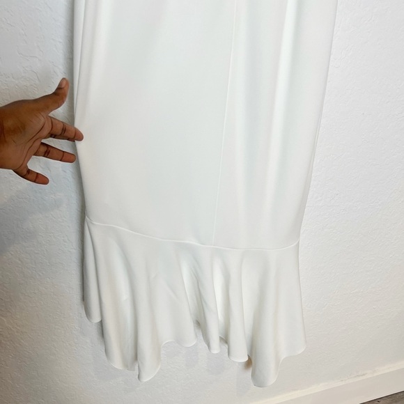 AQUA Scuba Crepe Off-the-Shoulder Midi Dress - Picture 6 of 11